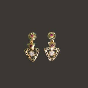 Noor-e-Gulaab Ruby Drop Earrings