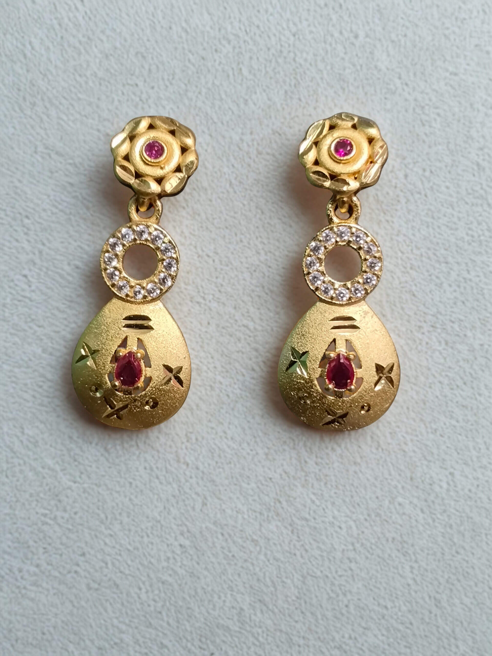 Ruby Teardrop Earrings